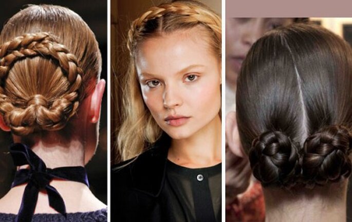 Les tresses, indéfectibles des podium depuis 2012. De gauche à droite : Salvatore Ferragamo, Emilio Pucci, Max Mara