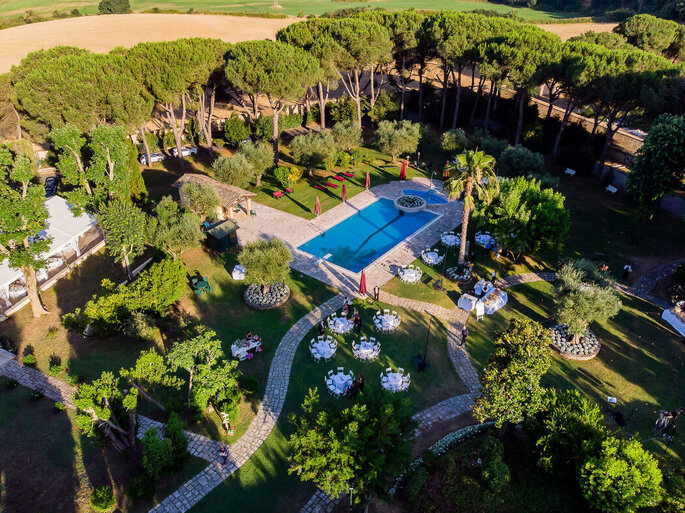 Villa Marozzi dall'alto, piscina