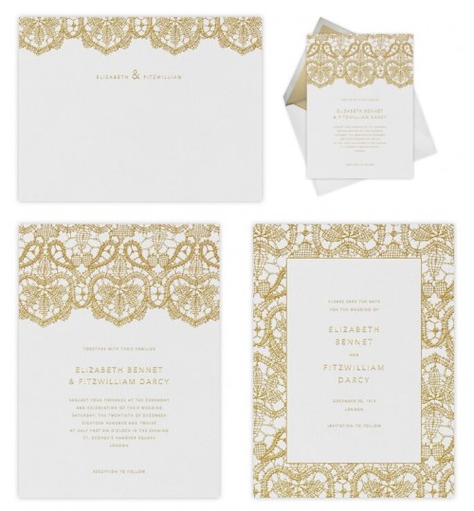 Elegantes invitaciones de boda con diseños de Oscar de la Renta - Foto Paperless Post