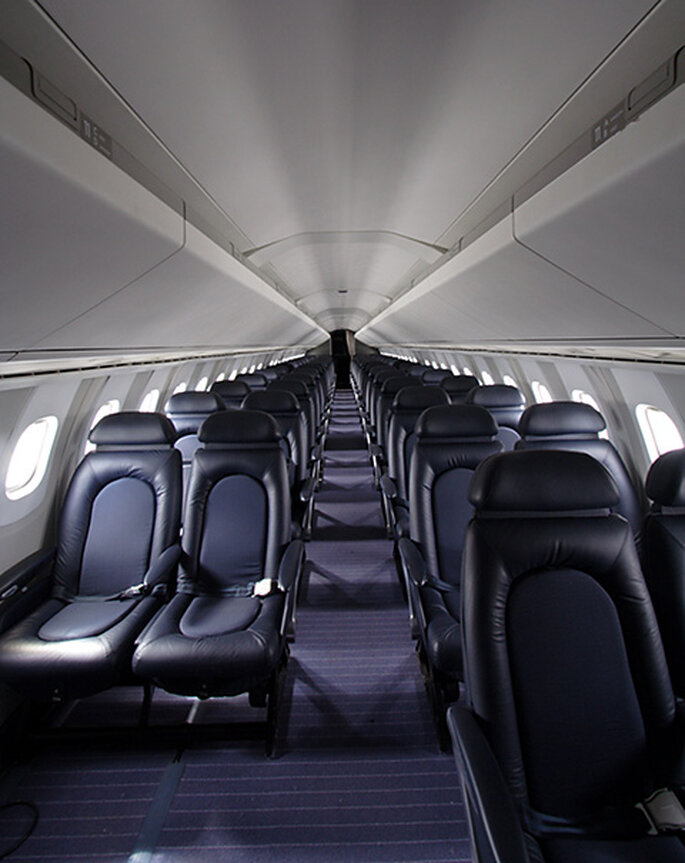 Vista interior del avión Concorde