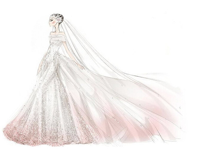 El vestido de novia que Valentino diseñó para Anne Hathaway. Foto: Valentino