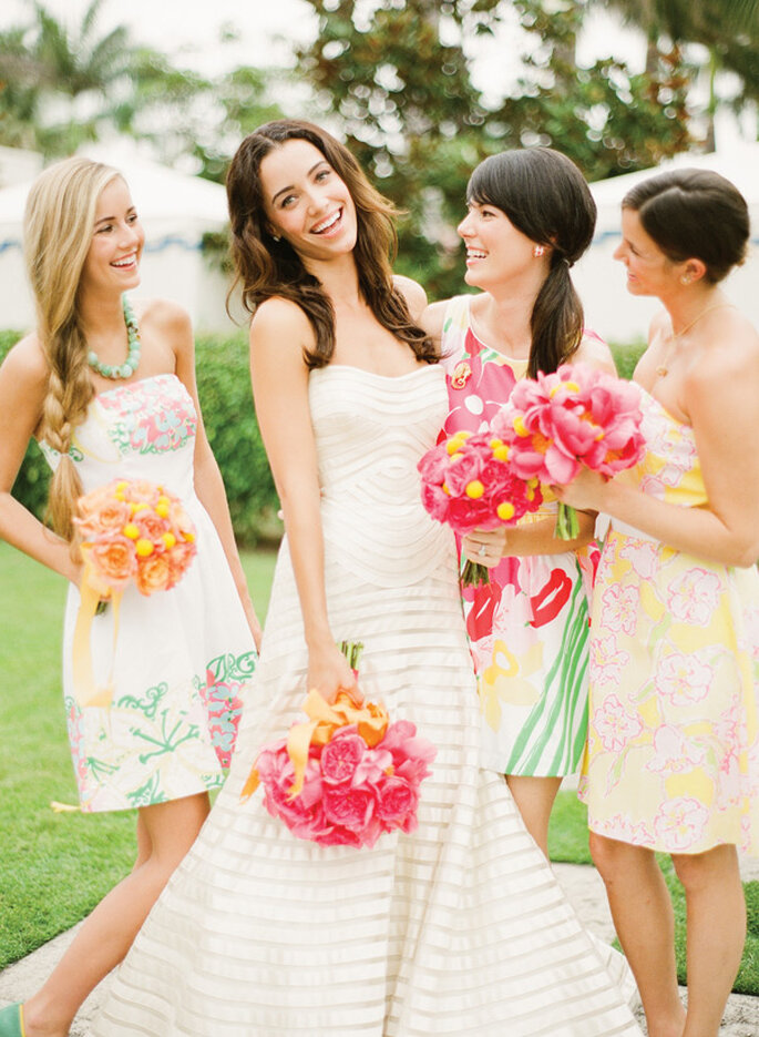 Ramos de novia y para tus damas de boda inspirados en colores cítricos - Foto KT Merry Photography