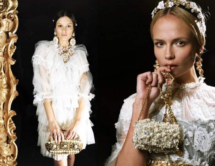 Bijoux de mariée d'inspiration baroque - Photo Dolce & Gabbana