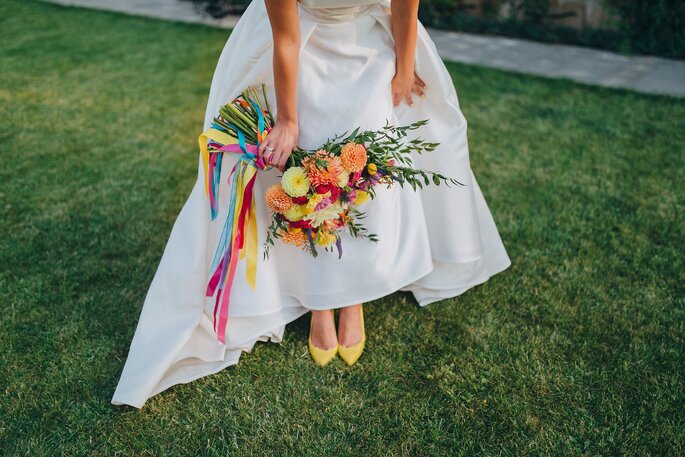 Kolorowe kwiaty na ślub