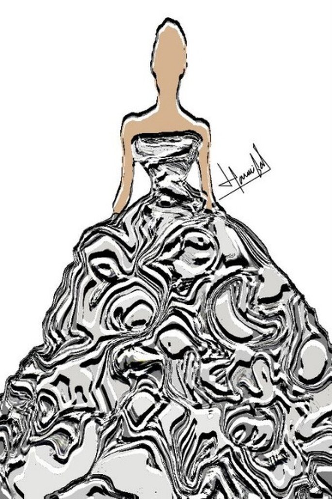 Boceto de la nueva colección de vestidos de novia Hanibal Laguna 2012