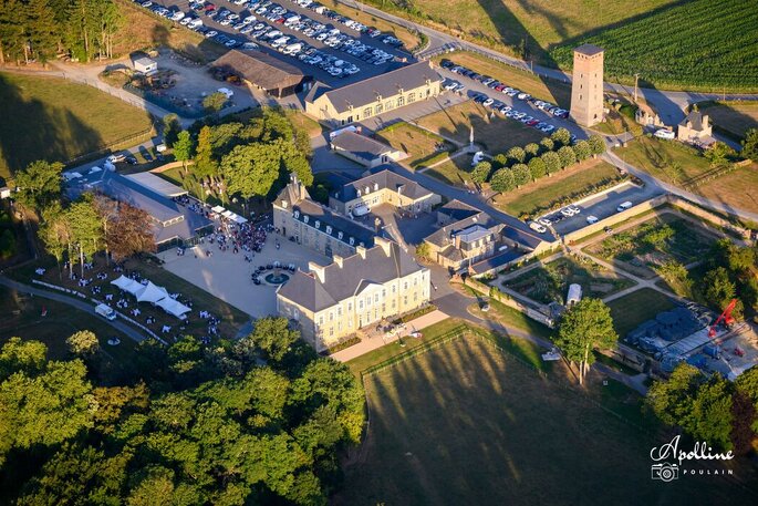 Vue aérienne du Château des Pères, lieu de réception en Bretagne