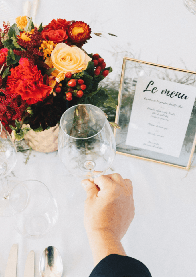 Table soignée pour un repas de mariage dans les Yvelines