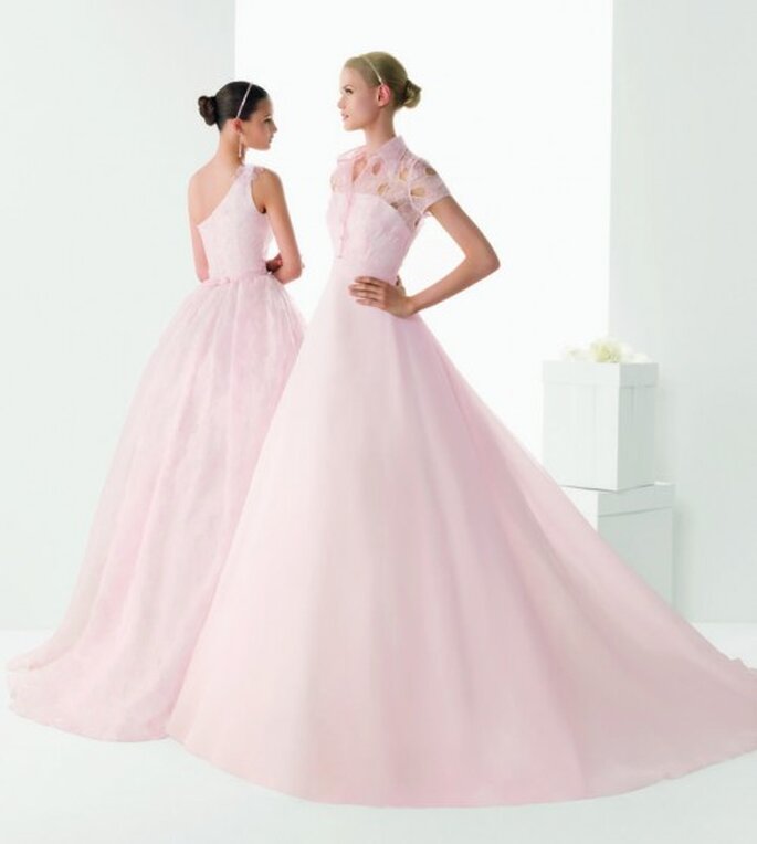 Vestidos de novia en color rosa diseñados por Rosa Clará 2013
