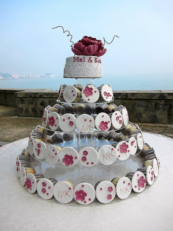 Idea práctica para pastel de bodas. Foto: Ween Nee