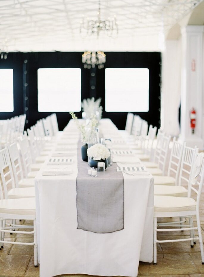 Decoración para una boda minimalista - Foto Jen Huang Photography