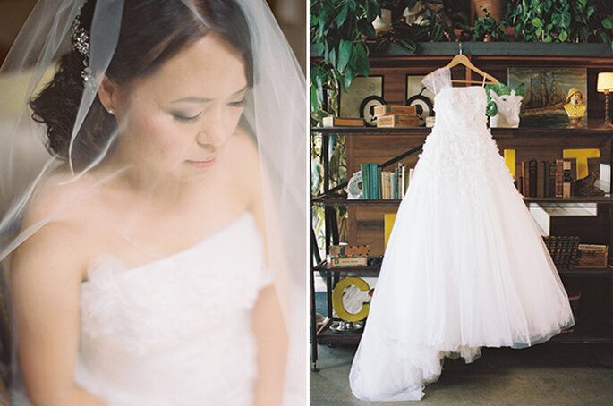 Charming wedding in a flowery garden in Los Angeles, California. Photo: Esther Sun