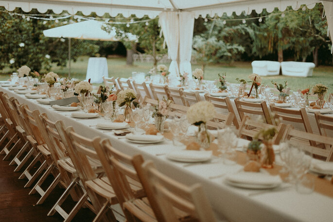 table de réception -mariage champêtre en Lot-et-Garonne dans le jardin familial