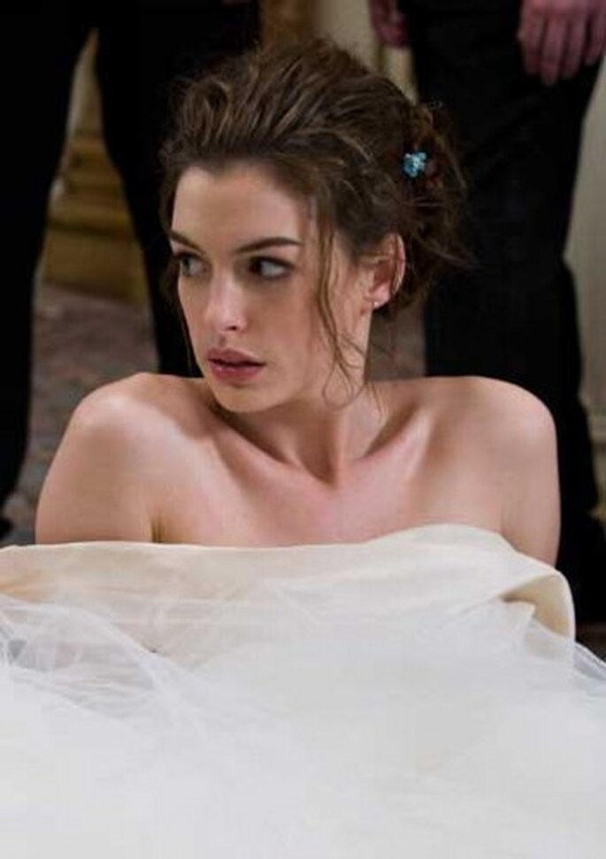 Anne Hathaway en "Guerra de novias". La actriz se casó el pasado fin de semana en Big Sur, CA. Foto de 20th Century Fox