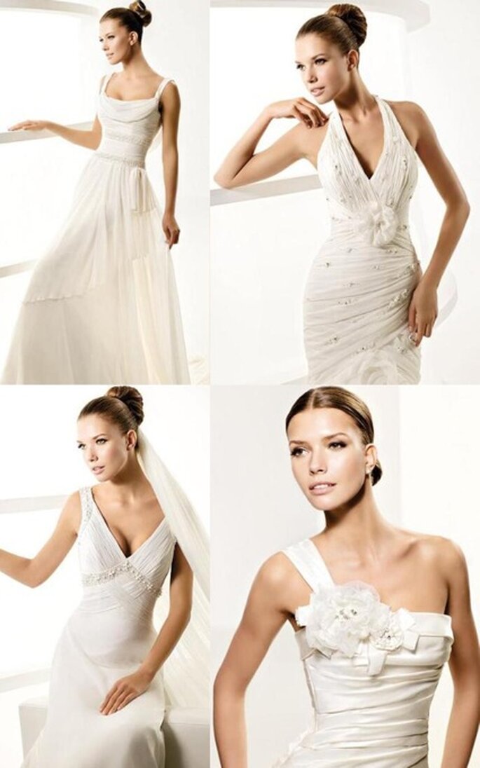 Colecção Vestidos de Noiva La Sposa 2010 - diferentes tipos de decotes