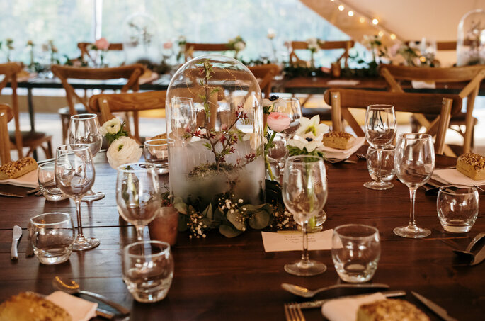 Tables décorées pour un mariage