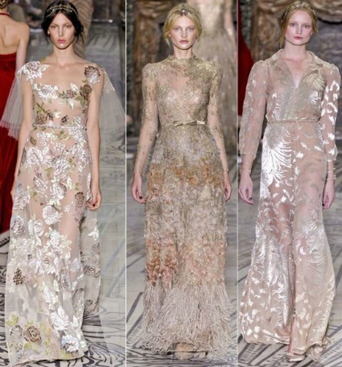Lo stile di Valentino si esprime all'ennesima potenza in questi tre abiti della Collezione Haute Couture 2011-2012