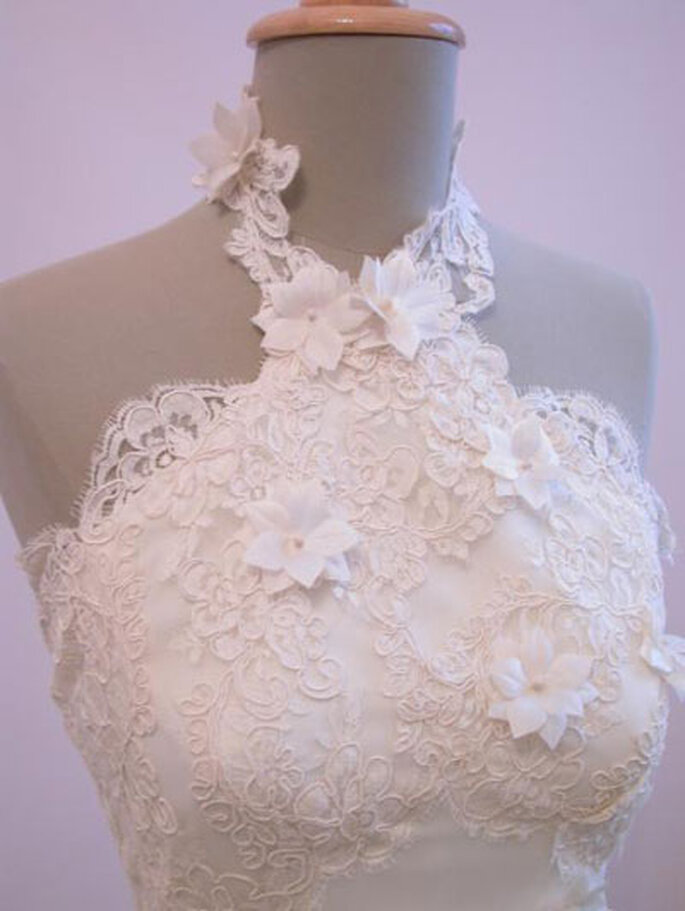 Robe de mariée Géraldine Lemonnier-Leblanc - Création sur-mesure, fleurs en soie