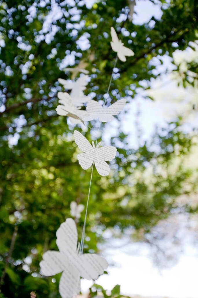 Una hermosa decoración de boda inspirada en el encanto de las mariposas - Foto Elyse Hall Photography