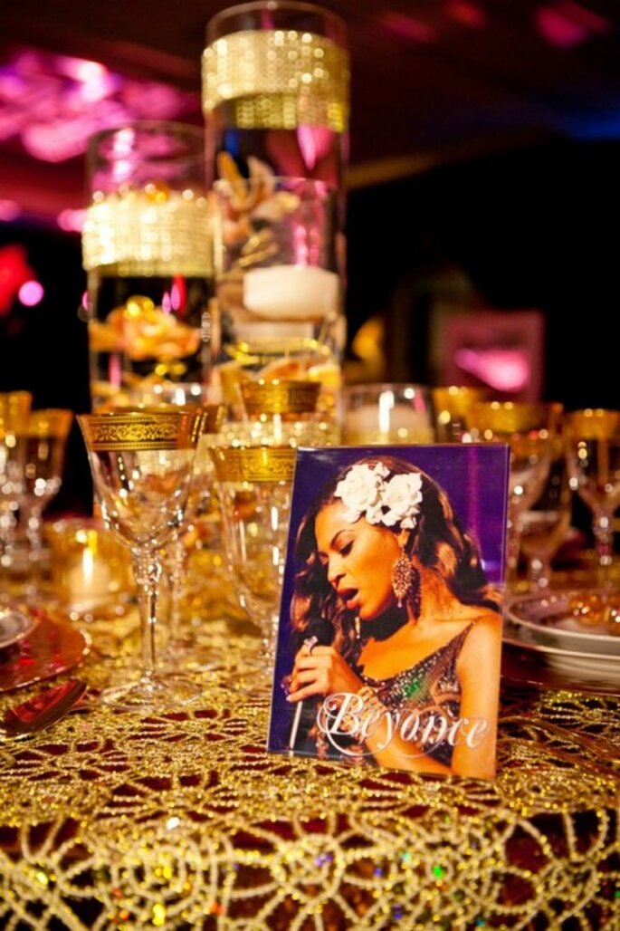 Mesa de boda decorada al estilo de Beyoncé - Foto: Floramor Studios Facebook