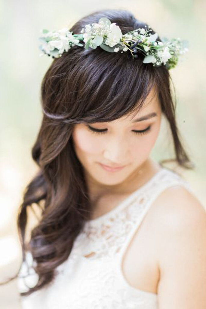 44 peinados de novia con flequillo luce perfecta el día de tu boda