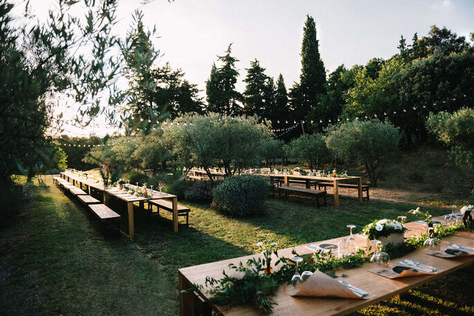 Organisation d'un dîner de mariage champêtre en plein air 