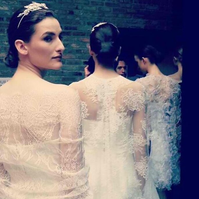 Detalles del backstage de la colección 2014 - Foto Monique Lhuillier Facebook