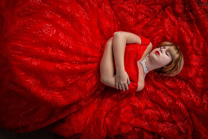 mariée robe rouge