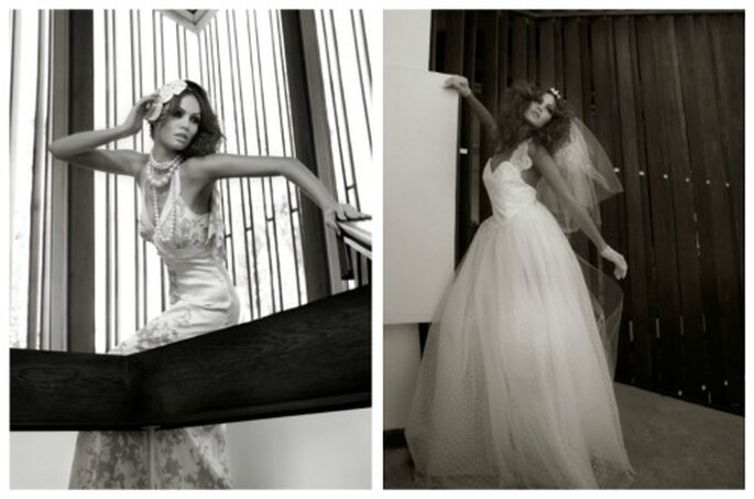 Las modelos suelen llevar los vestidos de novia llenos de alfileres y pinzas por detrás