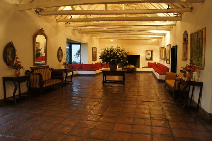 Especio interior de la casa. Hacienda Fagua, Cajicá. Foto: Artevisión Wedding Photography