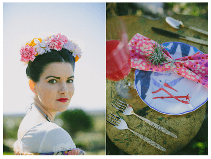 Look de novia inspirado en Frida Kahlo - Foto Amber Vickery Photography