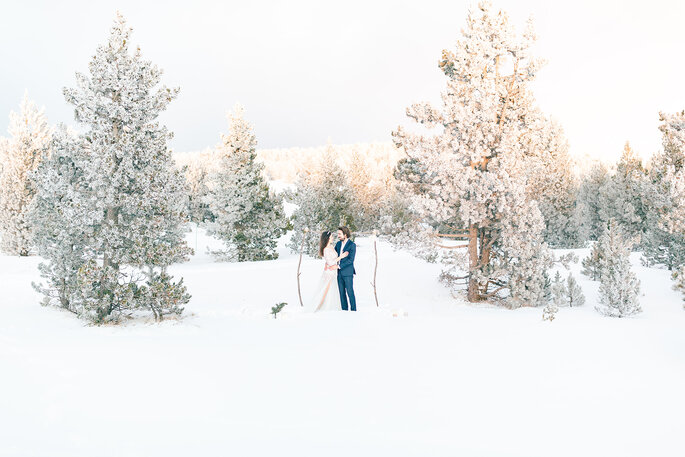 mariage montagne tout blanc paysage