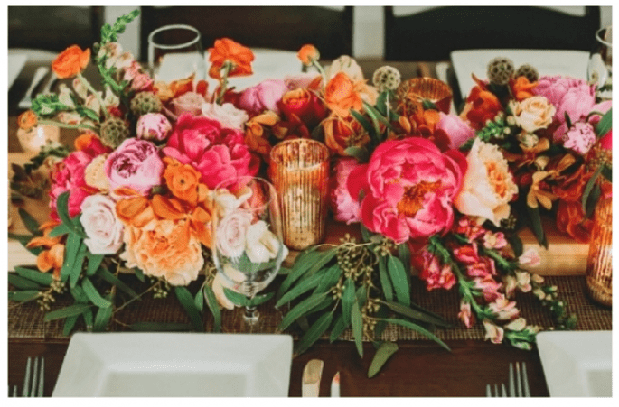 Los centros de mesa con flores más elegantes para una boda en 2014 - Foto Two Pair Photography