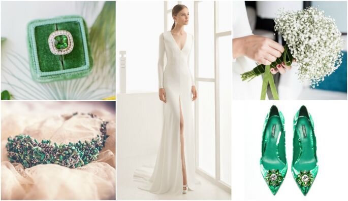Образ невесты с оттенками зеленого