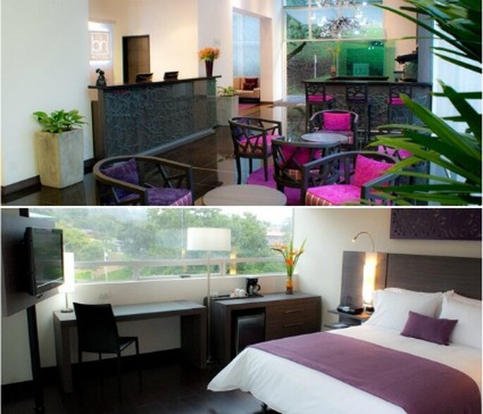 Areas comunes y habitación.      Foto: Hoteles BH El Poblado