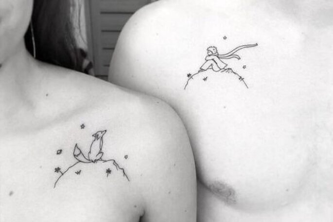Tattoo Ideen, Tattoo für Paare, Couple Tattoos Little Prince