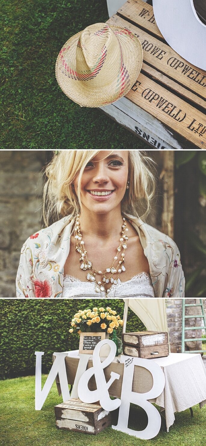 Real Wedding estilo vintage chic con detalles rústicos DIY - Foto Howell Jones Photography