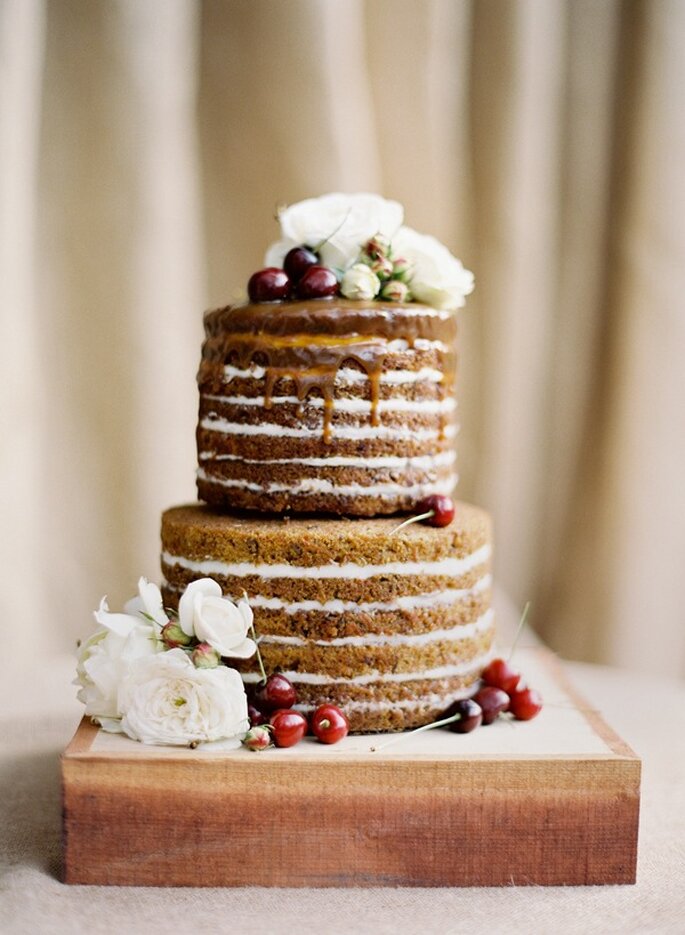 Los mejores pasteles para boda con estilo rústico - Foto Jose Villa Photography