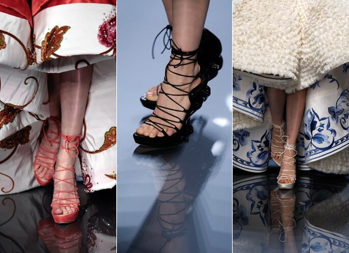Propuestas de zapatos altos, acordonados y con plataformas de Dior