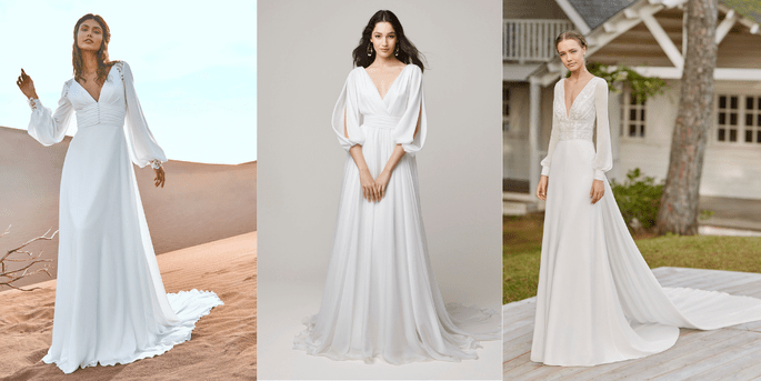 robes de mariée tendances 2022 mode manches bouffantes 