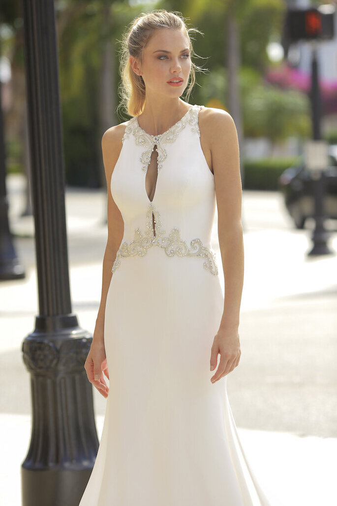 Vestidos de novia con pedrería: ¡50 diseños para deslumbrar en tu día!