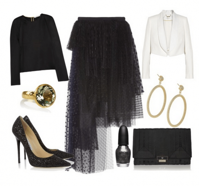 tomar Tres Desacuerdo Cómo combinar una falda de tul en color negro para tu look de fiesta