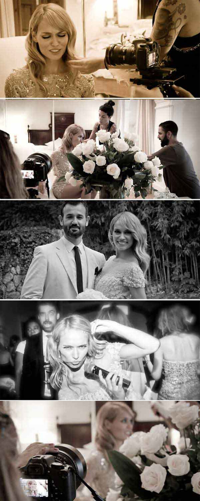 Las fotos de la boda nos dejan ver un poquito más de los vestidos de la novia, así como del maquillaje y el peinado. Foto: hola.com