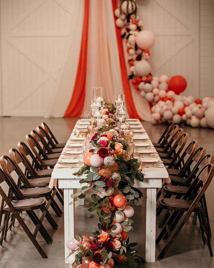 Decoración de boda con bombas