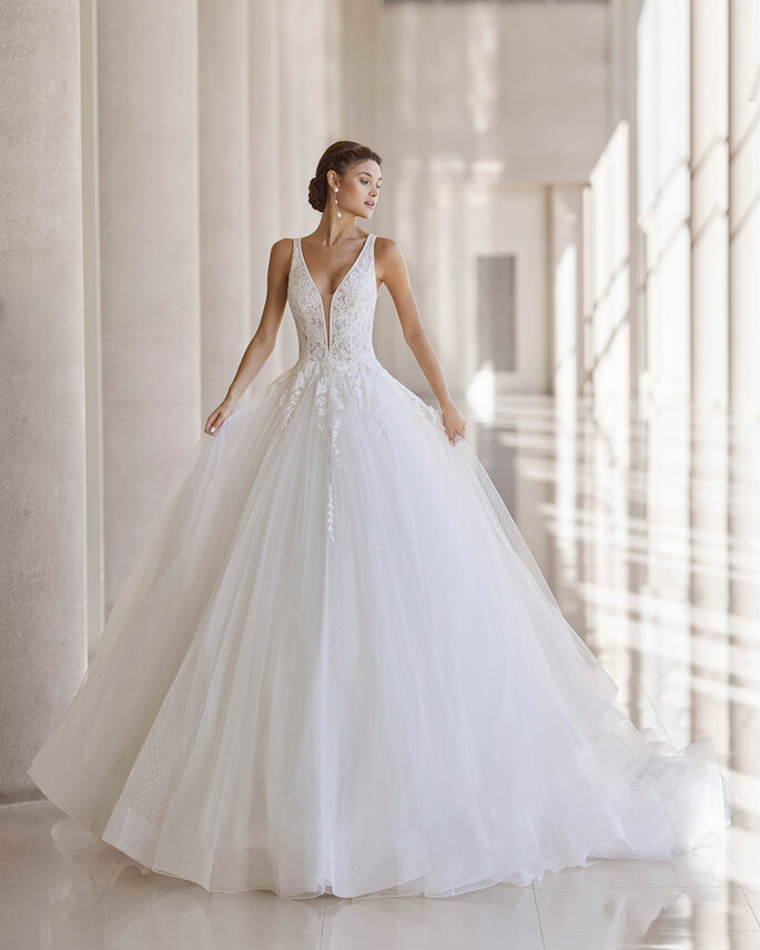 100 vestidos de novia con falda voluminosa: ¡para princesas chic y  románticas!