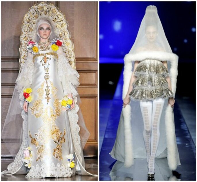 Lacroix y Gaultier son los creadores de estos extravagantes vestidos de novia