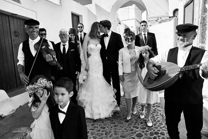 Greek wedding with Justin Alexander.