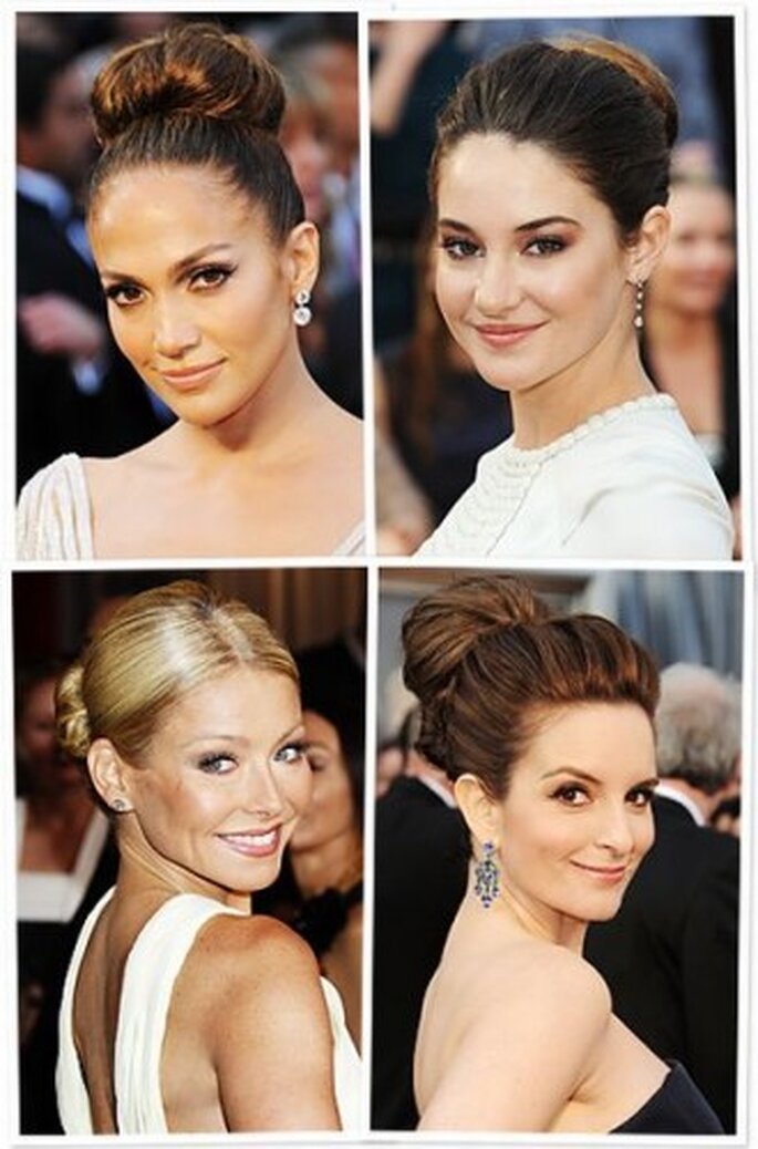 Peinados recogidos se llevaron en los Oscar 2012.  Instyle.com