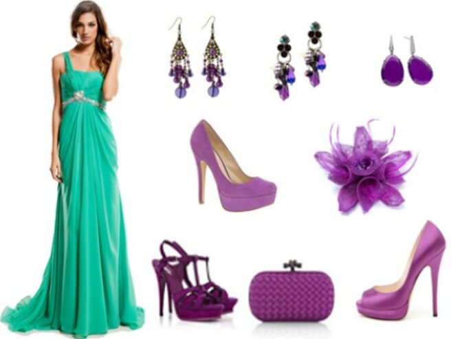 Cómo combinar un vestido verde esmeralda?