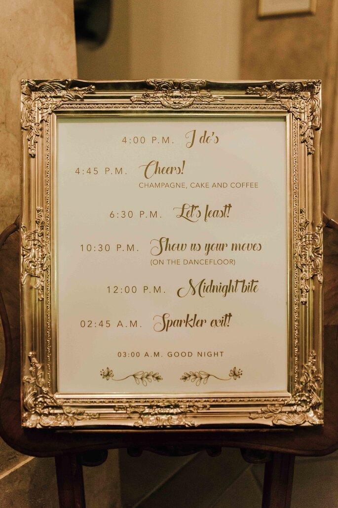 Wedding Sign Programm Hochzeit