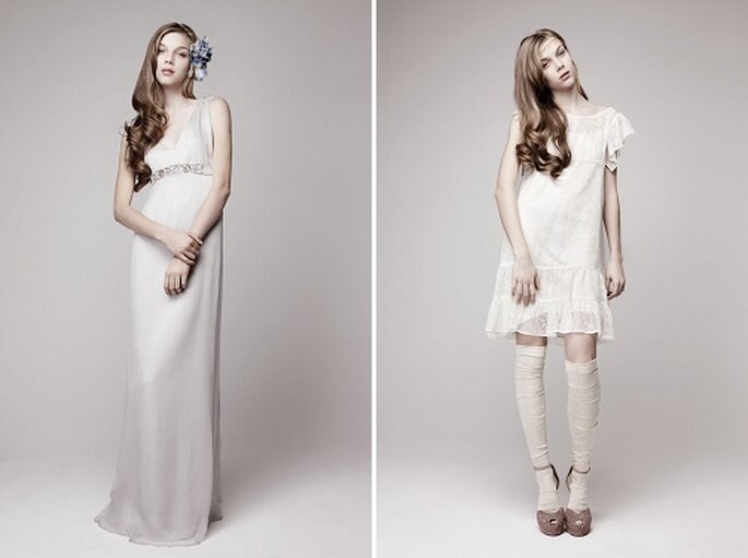 La colección presenta vestidos cortos y largos. Foto: Otaduy. 